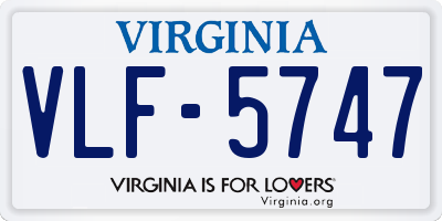 VA license plate VLF5747