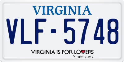 VA license plate VLF5748