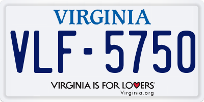 VA license plate VLF5750