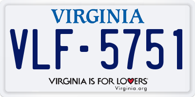 VA license plate VLF5751