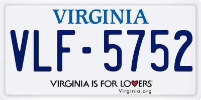 VA license plate VLF5752