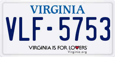 VA license plate VLF5753