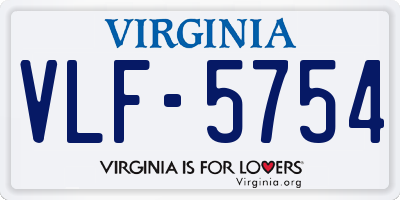 VA license plate VLF5754
