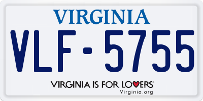 VA license plate VLF5755