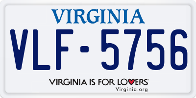 VA license plate VLF5756