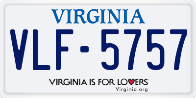 VA license plate VLF5757