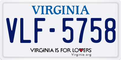 VA license plate VLF5758