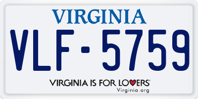 VA license plate VLF5759