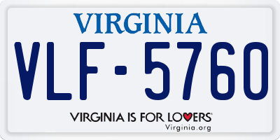 VA license plate VLF5760