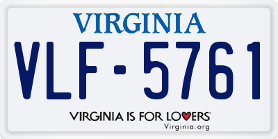 VA license plate VLF5761