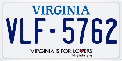 VA license plate VLF5762