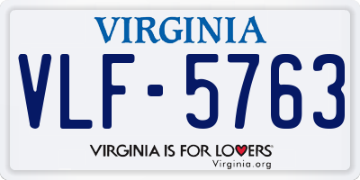 VA license plate VLF5763