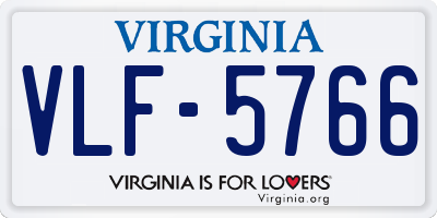VA license plate VLF5766