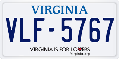 VA license plate VLF5767