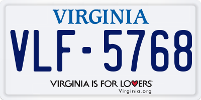 VA license plate VLF5768