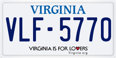 VA license plate VLF5770