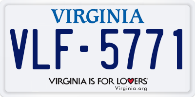 VA license plate VLF5771