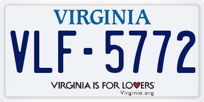 VA license plate VLF5772