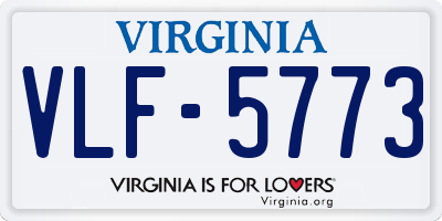 VA license plate VLF5773