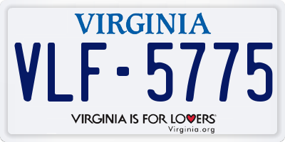VA license plate VLF5775