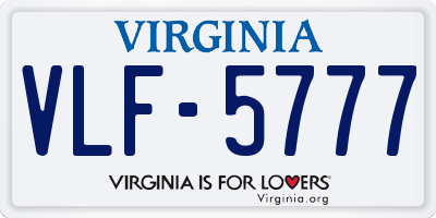 VA license plate VLF5777