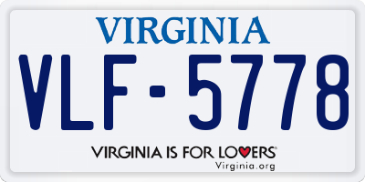 VA license plate VLF5778