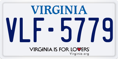 VA license plate VLF5779