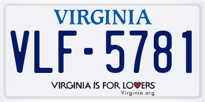 VA license plate VLF5781