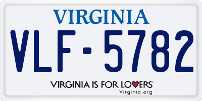 VA license plate VLF5782