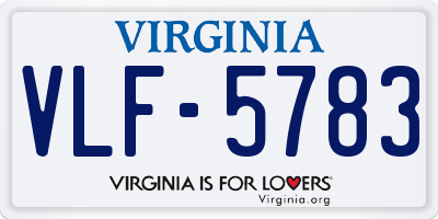 VA license plate VLF5783