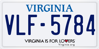 VA license plate VLF5784