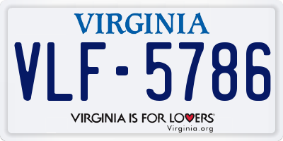 VA license plate VLF5786