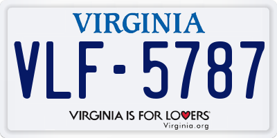 VA license plate VLF5787