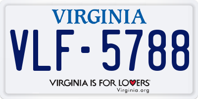 VA license plate VLF5788