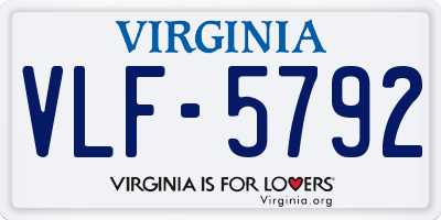 VA license plate VLF5792