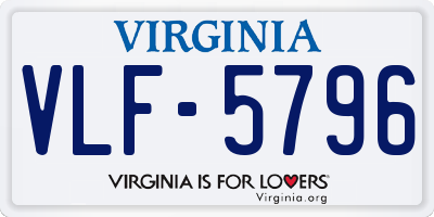 VA license plate VLF5796