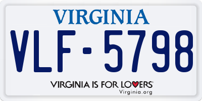 VA license plate VLF5798