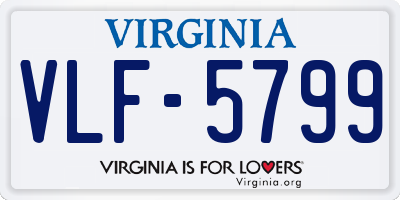 VA license plate VLF5799
