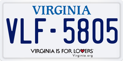 VA license plate VLF5805
