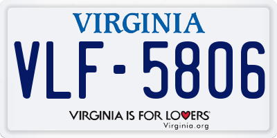 VA license plate VLF5806
