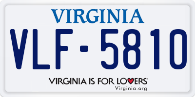 VA license plate VLF5810