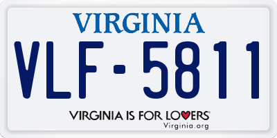 VA license plate VLF5811