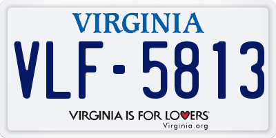 VA license plate VLF5813