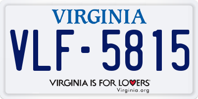 VA license plate VLF5815