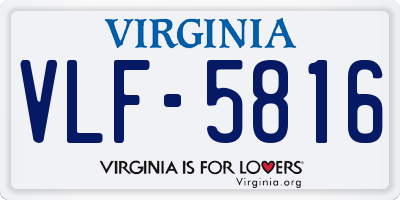 VA license plate VLF5816