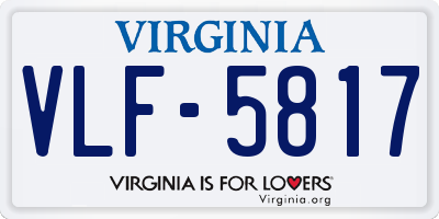 VA license plate VLF5817