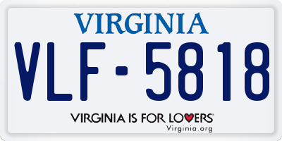 VA license plate VLF5818