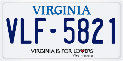VA license plate VLF5821