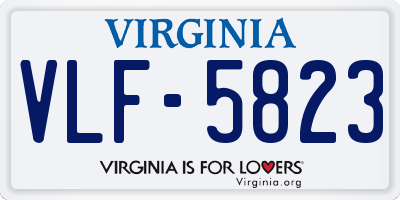 VA license plate VLF5823