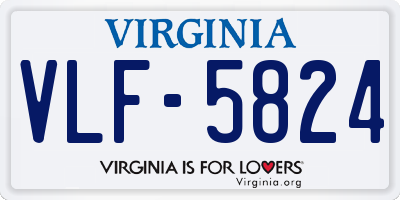 VA license plate VLF5824